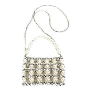 仙女风珍珠链条手提小包包女编织迷你口红包新款高级感斜挎手机包