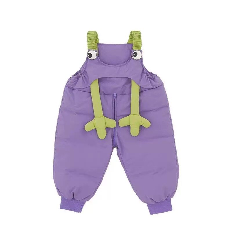 婴儿羽绒服连体衣冬季新款宝宝羽绒背带裤加厚儿童保暖三防休闲裤