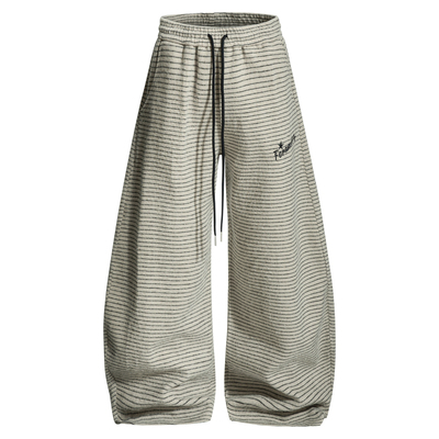 橘子树在哪儿慵懒条纹弯刀休闲裤