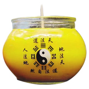 知物铝壳24小时酥油灯1天平口莲花佛钵家用礼佛无烟蜡烛供养斗烛