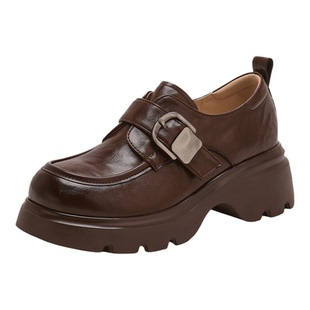 星期六乐福鞋女2026春季新款皮鞋休闲百搭不累脚厚底通勤豆豆鞋女