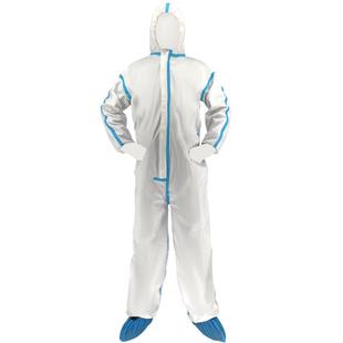 一次性防护服连体带帽无纺布防尘服喷漆猪场养殖场工作服