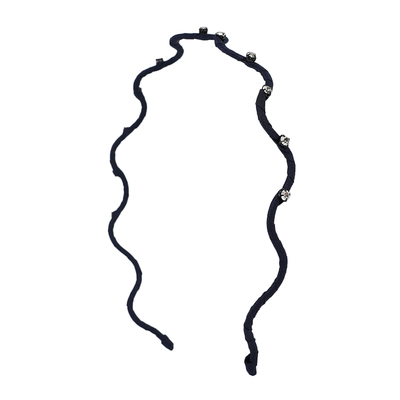 韩国进口布艺水钻波浪发箍