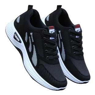 男鞋潮鞋秋冬季防水防滑鞋新款休闲鞋软底跑步鞋黑色皮面运动鞋男