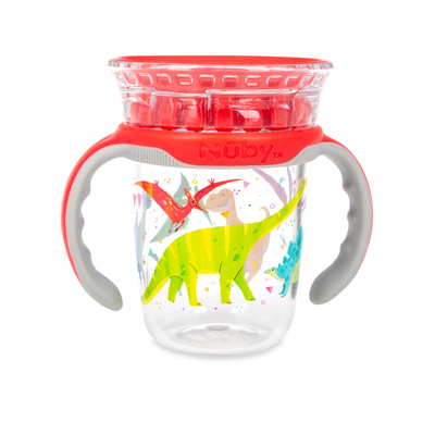 Nuby努比宝宝学饮杯魔术杯把手嘬吸婴儿防呛嘬口直饮杯啜饮喝