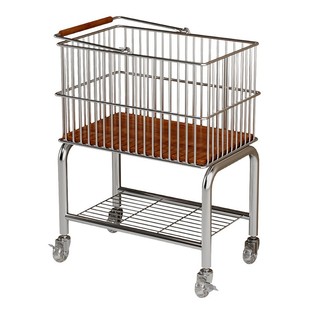 脏衣篮中古洗衣篮浴室洗衣房卫生间可移动小推车双层衣服收纳