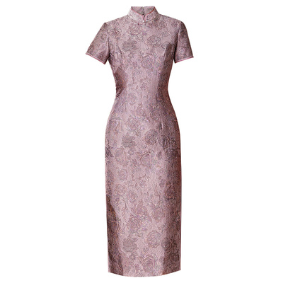 真丝提花缎旗袍2025新款