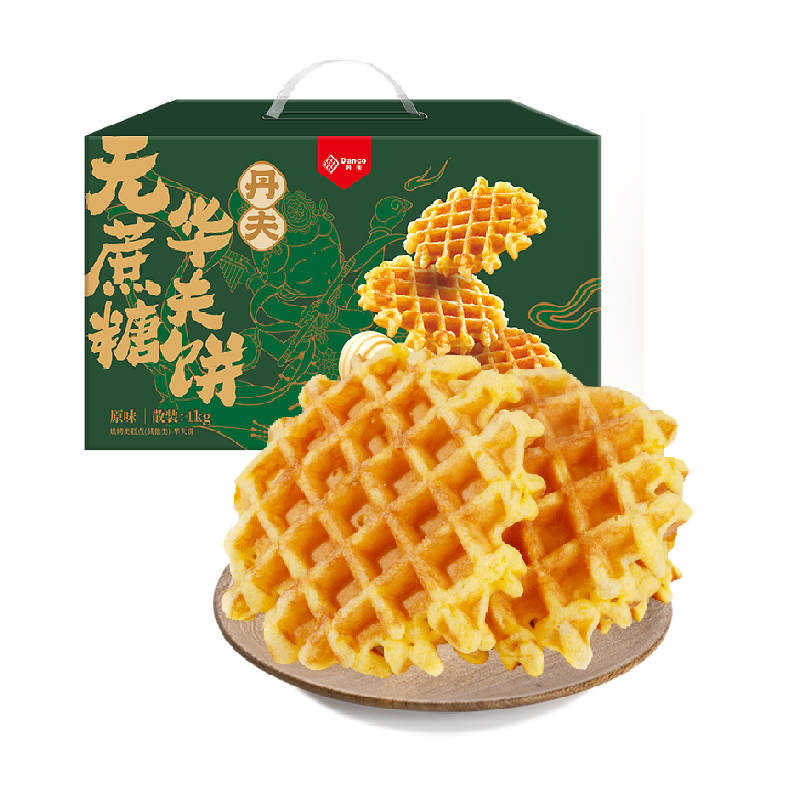 丹夫华夫饼无蔗糖原味整箱营养健康早代餐糕点心休闲零食面包