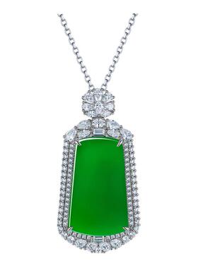 AILEQ铜镀金玉髓平安无事牌吊坠