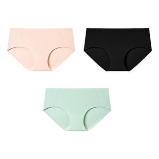 【多条装】雅致舒适无痕隐形内裤女中腰纯棉裆高弹裸感亲肤三角裤