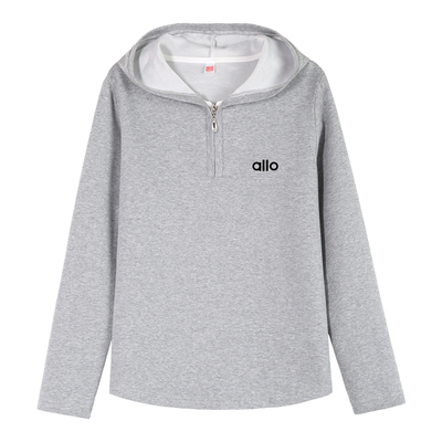 妈妈春秋装枣红连帽长袖t恤女士