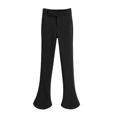 黑色西装裤休闲裤微喇叭马蹄裤