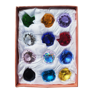 儿童钻石人造仿真彩色水晶钻石透明闪亮水晶玻璃材质宝石饰品摆件