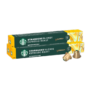 【进口】星巴克Blonde轻度烘焙浓缩甘醇NESPRESSO胶囊咖啡53g*3盒