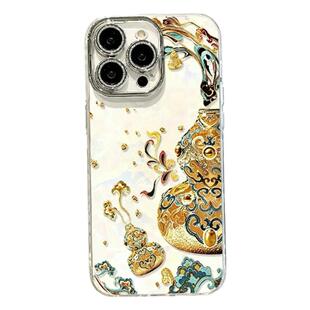 适用苹果vivo华为荣耀oppo小米手机壳iPhone17新款高级好看16promax金箔福禄贝壳纹珍珠手链保护套pura80外壳