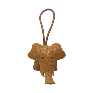 里面LM|小象头层山羊皮包挂件钥匙扣车挂可爱多色可选手工定制