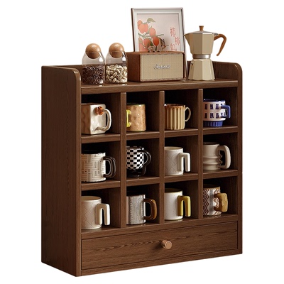 实木杯架防尘桌面茶杯茶具收纳架餐边柜台面咖啡杯水杯杯子置物架