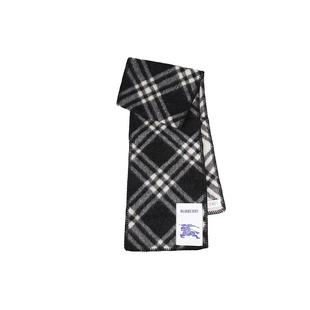 【自营】BURBERRY/博柏利 山羊绒情侣条纹格子保暖围巾礼盒礼袋款