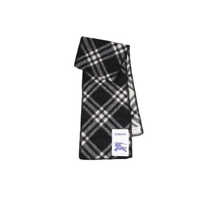 【自营】BURBERRY/博柏利 山羊绒情侣条纹格子保暖围巾礼盒礼袋款