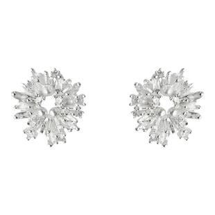 太阳花耳环女2025新款轻奢高级感珍珠款耳钉小众独特气质大气耳饰