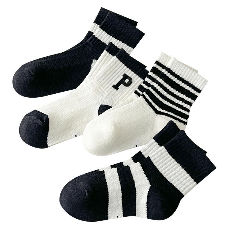 【清仓】儿童袜子夏季薄款学生纯棉中筒网眼男童夏天女童宝宝棉袜