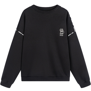 万有引力博物馆 两面穿圆领卫衣女春季2026年新款中性风宽松上衣