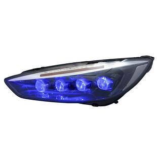 福克斯大灯总成 15-18款福克斯改装led水晶透镜一抹蓝led大灯总成
