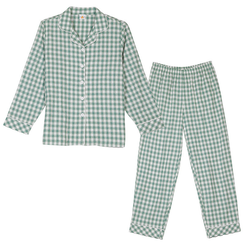 铜牛绒格棉家居女套 秋冬家居服睡衣套装田园风纯棉宽松休闲VJ124