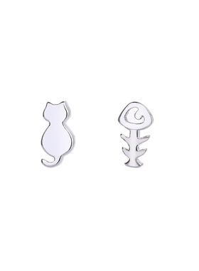 猫咪鱼骨不对称无痛隐形耳夹