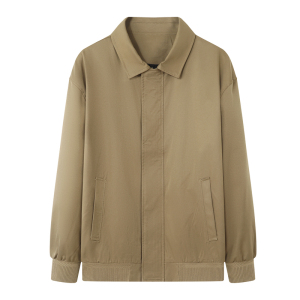 翻领暗门襟拉链极简行政夹克男