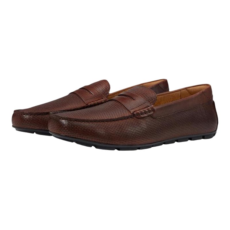 海外代购Florsheim男士休闲皮鞋防臭舒适软底编织纹套脚商务通勤