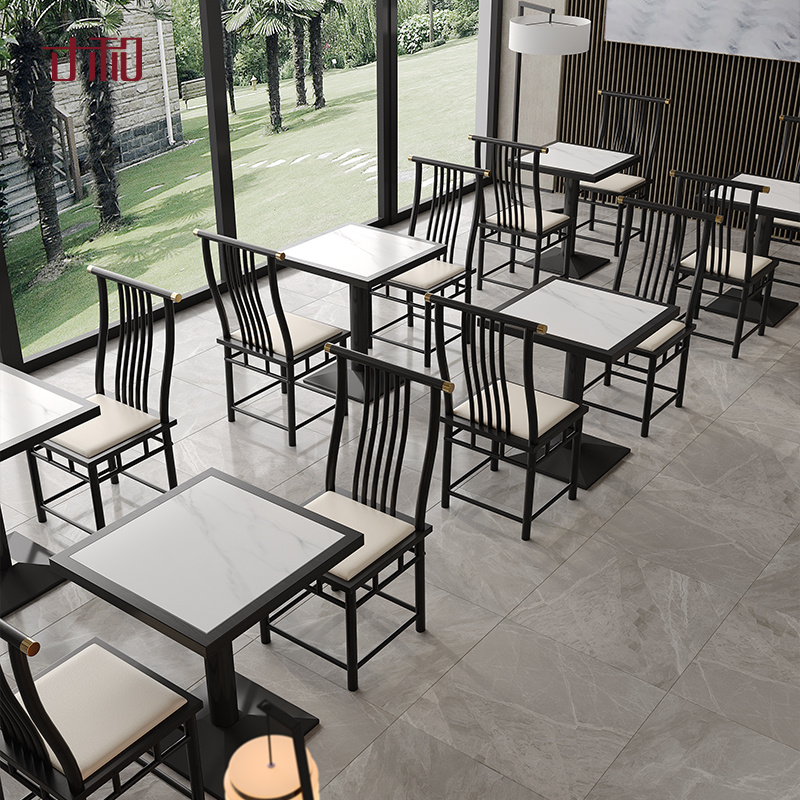 新中式实木餐椅商用靠背椅中式餐桌椅休闲椅茶楼椅酒店饭店卡座