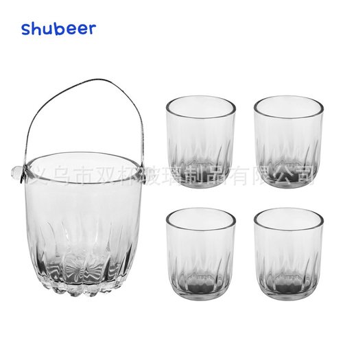 厂家直供奔马冰桶套装套装酒器冰保险礼品铅玻璃无套六件钻石