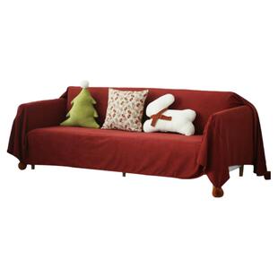新年沙发盖布盖巾2025红色沙发巾防猫抓整张全盖安可拉红沙发套罩