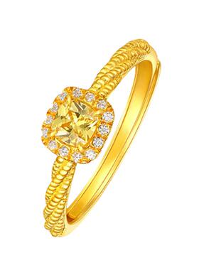 方糖金戒指999黄金小方糖指环