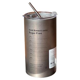 小众咖啡杯办公室不锈钢杯子随行冰美式外带保温吸管水杯女冰霸杯