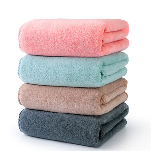 洁丽雅浴巾家用吸水速干不掉毛珊瑚绒比纯棉柔软大号男女洗澡裹巾
