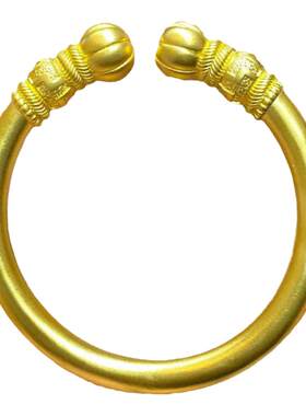 足金9999古法金南瓜手镯金镯定制