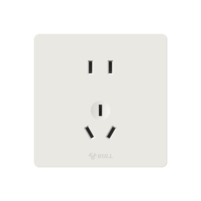 公牛开关插座面板g12米绒白g57