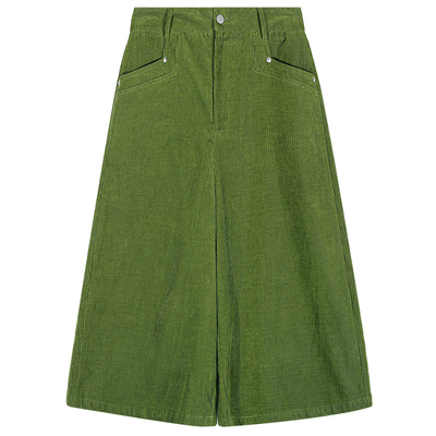 今屿花花灯芯绒九分阔腿裤女