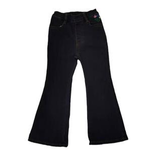 女童加绒牛仔裤韩国童装BerryBerry2022冬季大童洋气微喇叭九分裤