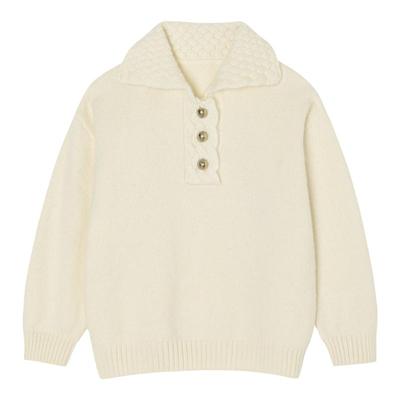 韩版翻领毛衣男女童纯羊绒康赛妮