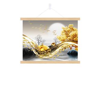 新中式配弱电表箱盒遮挡装饰挂画闸客厅餐厅墙壁装饰布艺2024新款