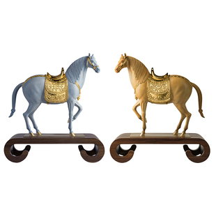 铜师傅《富贵唐马》客厅桌面铜马摆件 家居装饰工艺品 开业礼物