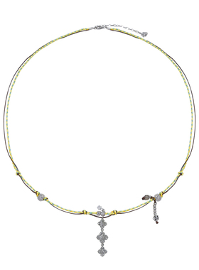 AWE穆祉丞同款鸢尾花编绳项链女