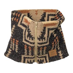 马登工装 复古印第安纳瓦霍半边绒围脖保暖户外拉链脖套围巾男冬