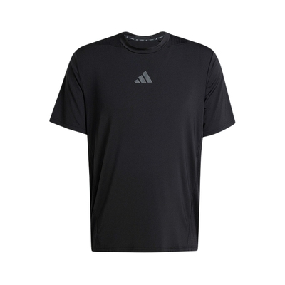 adidas阿迪达斯夏季男子经典休闲运动跑步透气黑色短袖T恤 JI8181