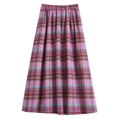 好看必入！加厚格子毛呢半身裙