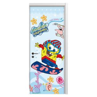 入户门门贴纸自粘遮丑翻新玻璃门水井门贴纸卧室门定制卡通门贴纸