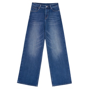 HONORE古月 高密展性弹力发热纤维 定制植绒拉毛加绒直筒牛仔裤